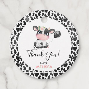 Etiquetas Para Lembrancinhas Impressão de Vaca Aniversário Obrigado Stick