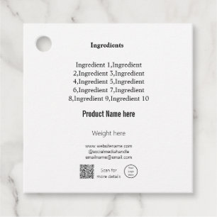 Etiquetas Para Lembrancinhas Ingredientes do produto adicionar nome do produto