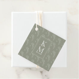 Etiquetas Para Lembrancinhas Iniciais De Casamento De Tons De Cor Eucalyptus Gr