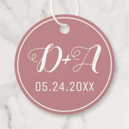 Etiquetas Para Lembrancinhas Iniciais simples e elegantes, casamento por rosa e