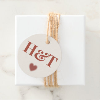 Etiquetas Para Lembrancinhas Inicials Personalizadas de Creme e Terracota