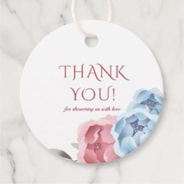 Etiquetas Para Lembrancinhas Inverno Azul Cor-De-Água Floral Rosa Cor-De-Rosa M