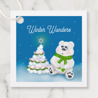 Etiquetas Para Lembrancinhas Inverno Maravilha Polar Bear Cub Snowball Presente
