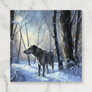 Etiquetas Para Lembrancinhas Irish Wolfhound Deixe-o nevar no Natal