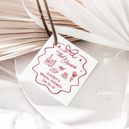 Etiquetas Para Lembrancinhas Isso é Amore, Red Doodle Chuveiro Personalizado