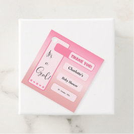 Etiquetas Para Lembrancinhas It's A Girl! Pink Gradient Cute Baby Shower
