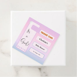 Etiquetas Para Lembrancinhas It's A Girl! Purple Gradient Cute Baby Shower