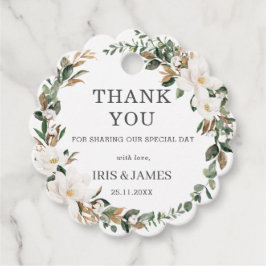 Etiquetas Para Lembrancinhas Ivory Magnolia Floral Greenery Casamento Obrigado