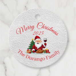 Etiquetas Para Lembrancinhas Jantar de Natal do Papai Noel Feliz Personalizável