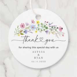Etiquetas Para Lembrancinhas Jardim Romântico Boho de Flores Silvestres Obrigad