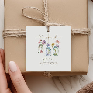 Etiquetas Para Lembrancinhas Jarra de Vidro de Flores Silvestres do Jardim Anti