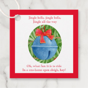 Etiquetas Para Lembrancinhas JINGLE BELLS Square Favor/Etiquetas de presentes I