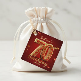 Etiquetas Para Lembrancinhas Joia de Rubi Vermelho Dourado Elegante para Aniver