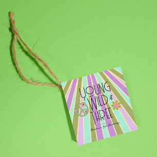 Etiquetas Para Lembrancinhas Jovem, Selvagem e Três Marca de Favor no Dia B