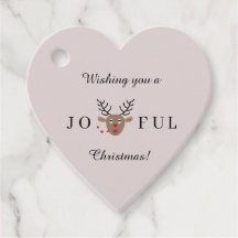 Joyful Christmas Reindeer Kiss Blush Holiday Gift