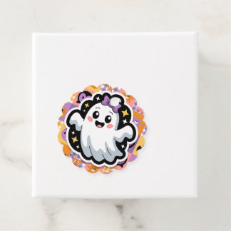 Etiquetas Para Lembrancinhas Kawaii Ghost Blanket - Ghost de Cartoon de Patchwo