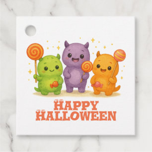 Etiquetas Para Lembrancinhas Kawaii Monstros e Lollipops Bolsas de Dia das Brux