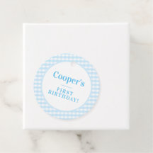 KIDS PARTITY vintage padrão gingham menino azul Na