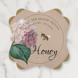 Etiquetas Para Lembrancinhas Kraft Wildflower Honeybee Honey and Nutrition Tag