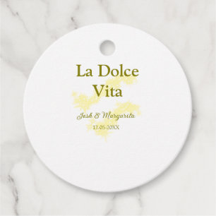 Etiquetas Para Lembrancinhas La Dolce Vita casal amarelo Nome data glit