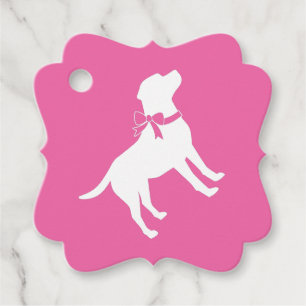 Etiquetas Para Lembrancinhas Labrador Tema Cão - Chá de fraldas Rosa