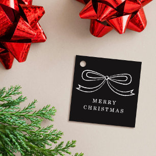 Etiquetas Para Lembrancinhas Laço Moderno de Natal Tag de Presente de Férias