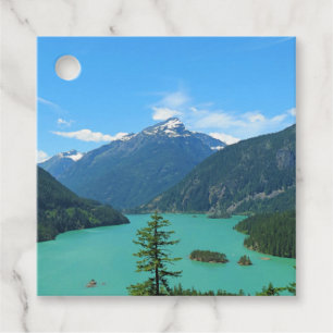 Etiquetas Para Lembrancinhas Lago Turquesa de Montanha Snowy em Washington
