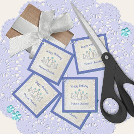 Etiquetas Para Lembrancinhas Lavanda Blue Princess Tiara Birthday Favorecendo M