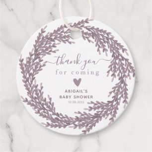 Etiquetas Para Lembrancinhas Lavanda Elegante Chá de fraldas Wreath Obrigado