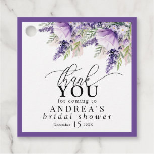 Etiquetas Para Lembrancinhas Lavanda Elegante Flores Roxas Obrigado