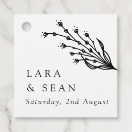 Etiquetas Para Lembrancinhas Lavanda flexível preto e branco minimalista modern