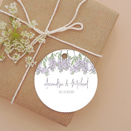Etiquetas Para Lembrancinhas Lavanda Floral Clássica de Casamento Lilac Wisteri
