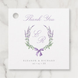 Etiquetas Para Lembrancinhas Lavanda Wreath & Arco Monograma Casamento Obrigado