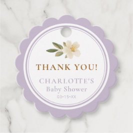 Etiquetas Para Lembrancinhas Lavender Floral Carriage Baby Shower Thank You Tag