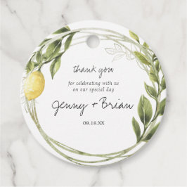 Etiquetas Para Lembrancinhas Lemon Greenery Wreath Weding Obrigado