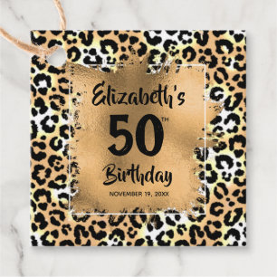 Etiquetas Para Lembrancinhas Leopard Animal Print 50º Aniversário Personaliza