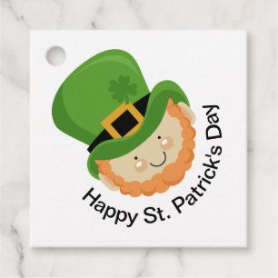 Etiquetas Para Lembrancinhas Leprechaun e trevo do dia de St Patrick feliz