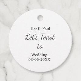 Etiquetas Para Lembrancinhas Let's toast to wedding add name date simple couple