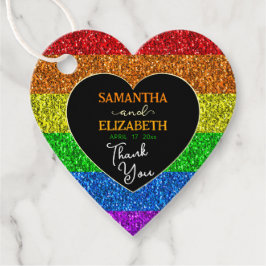 Etiquetas Para Lembrancinhas LGBT bandeira arco-íris faíscas casamento Obrigado