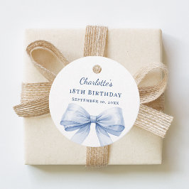 Etiquetas Para Lembrancinhas Light blue bow DIY write by hand birthday