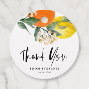 Etiquetas Para Lembrancinhas Limão Botânico e Aniversário Laranja Obrigado