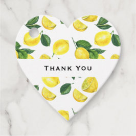 Etiquetas Para Lembrancinhas Limões Amarelos Padrão de Fruta de Aquarela Obriga