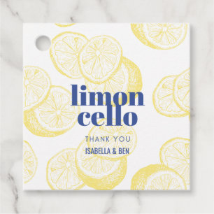 Etiquetas Para Lembrancinhas Limoncello Caseiro Amarelo Azul da Moda