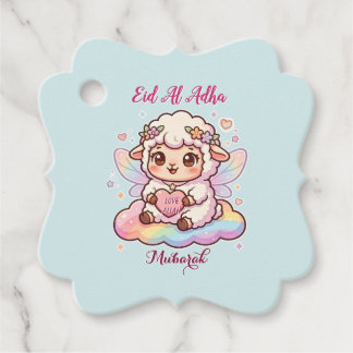 Etiquetas Para Lembrancinhas Linda Fada Ovelha Chibi Arco-íris Eid Adha Mubarak