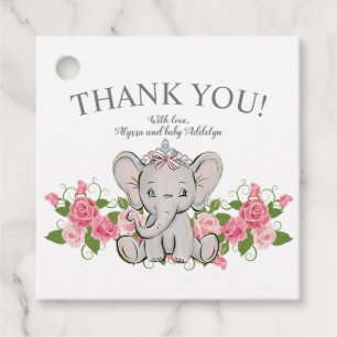 Etiquetas Para Lembrancinhas Linda Princesa Elefante Bebê Menina Chuveiro Obrig