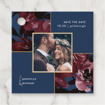 Linda Watercolor Azul Floral e Casamento Vermelho