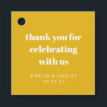 Etiquetas Para Lembrancinhas Lindo Agradecimento Amarelo Personalizado para Chu<br><div class="desc">Etiquetas de Agradecimento Minimalistas Modernas Lindas Amarelas Personalizadas para Chuveiro de Noiva de Casais</div>