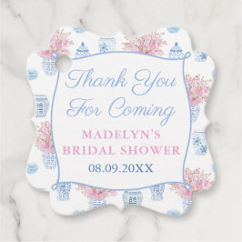 Etiquetas Para Lembrancinhas Lindo & Elegante Pote de Gengibre Rosa Azul Chá de