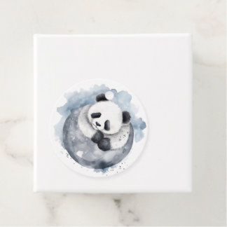 Etiquetas Para Lembrancinhas Lindo Panda Sonolento Aquarela