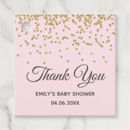 Etiquetas Para Lembrancinhas Lindo Rosa Bege Dourado Brilho Obrigada Chá de Beb